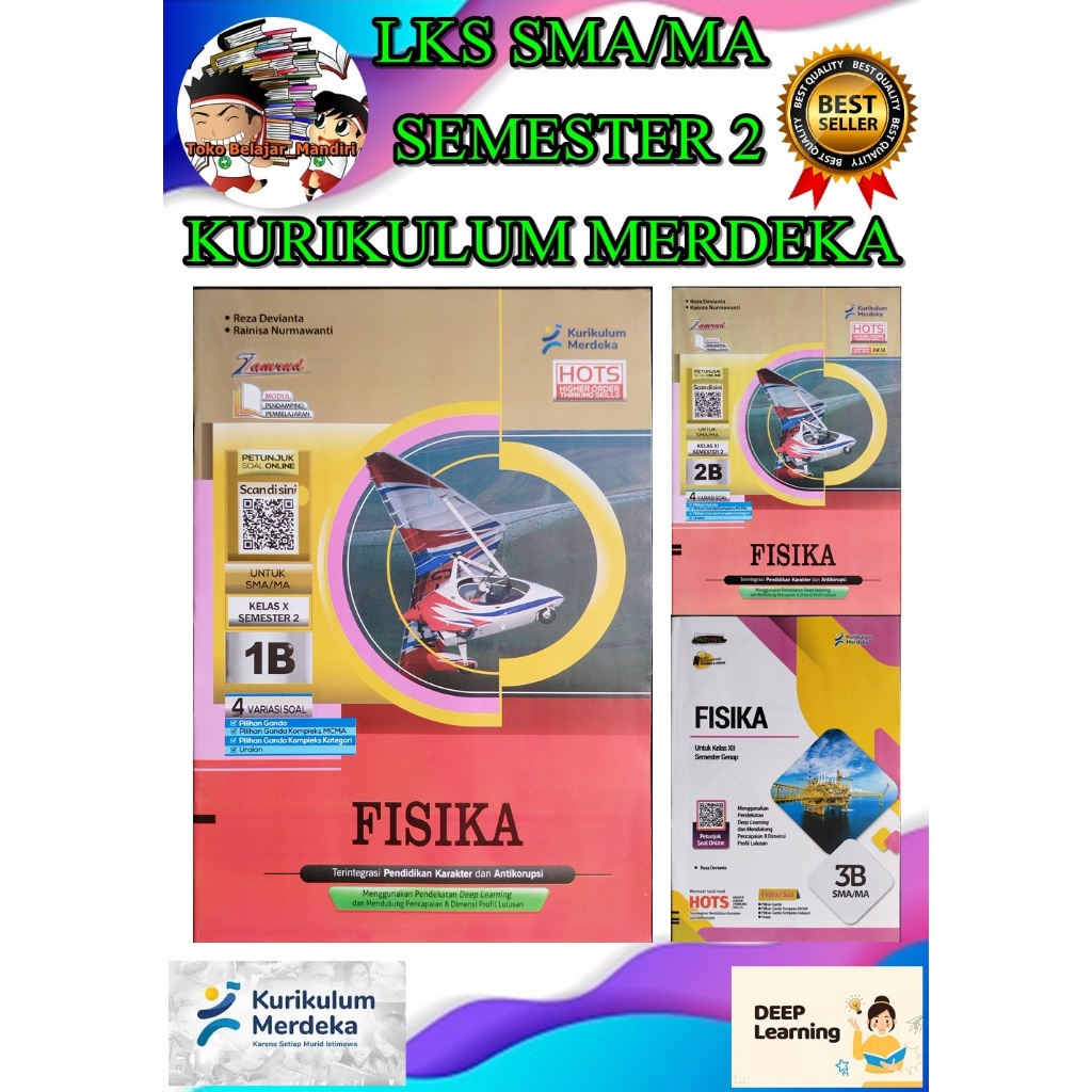 LKS Fisika SMA/MA Kelas 10, 11, 12 Semester 2 Kurikulum Merdeka/ Deep Learning/ Zamrud