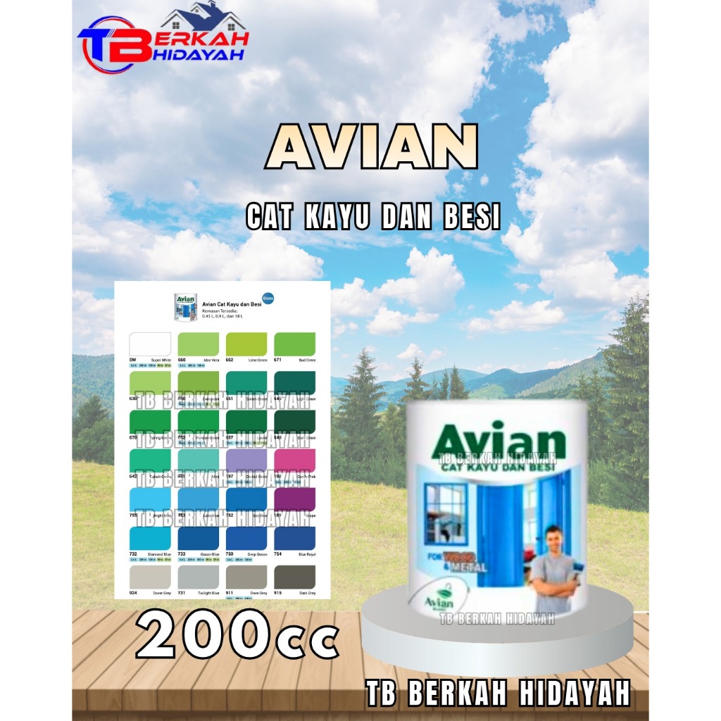 Cat Besi Avian 200cc/ Cat Kayu Avian 200ml / Cat Minyak Avian 200 cc / Cat Avian High Gloss