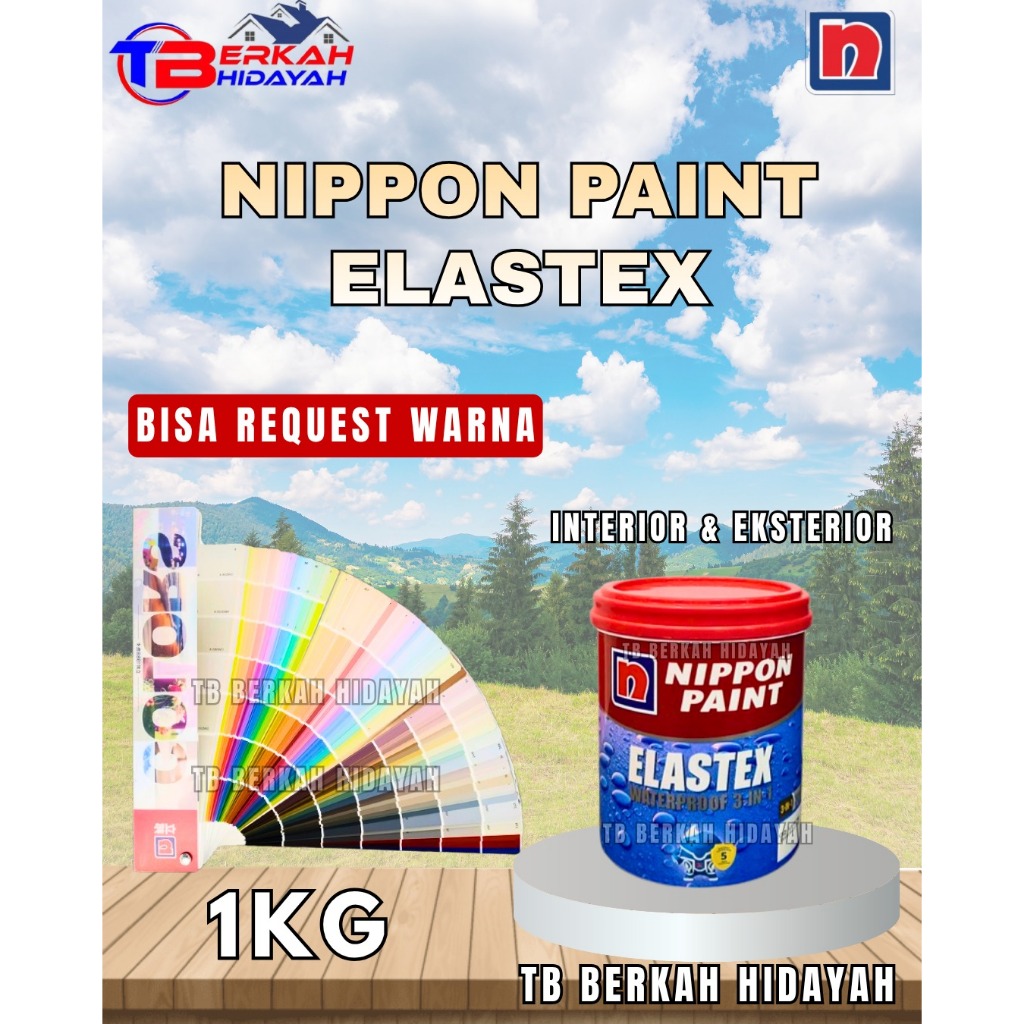 cat tembok waterproof nippon paint elastex (anti bocor) CAT TEMBOK WATERPROOF NIPPON ELASTEX 3IN1 1 