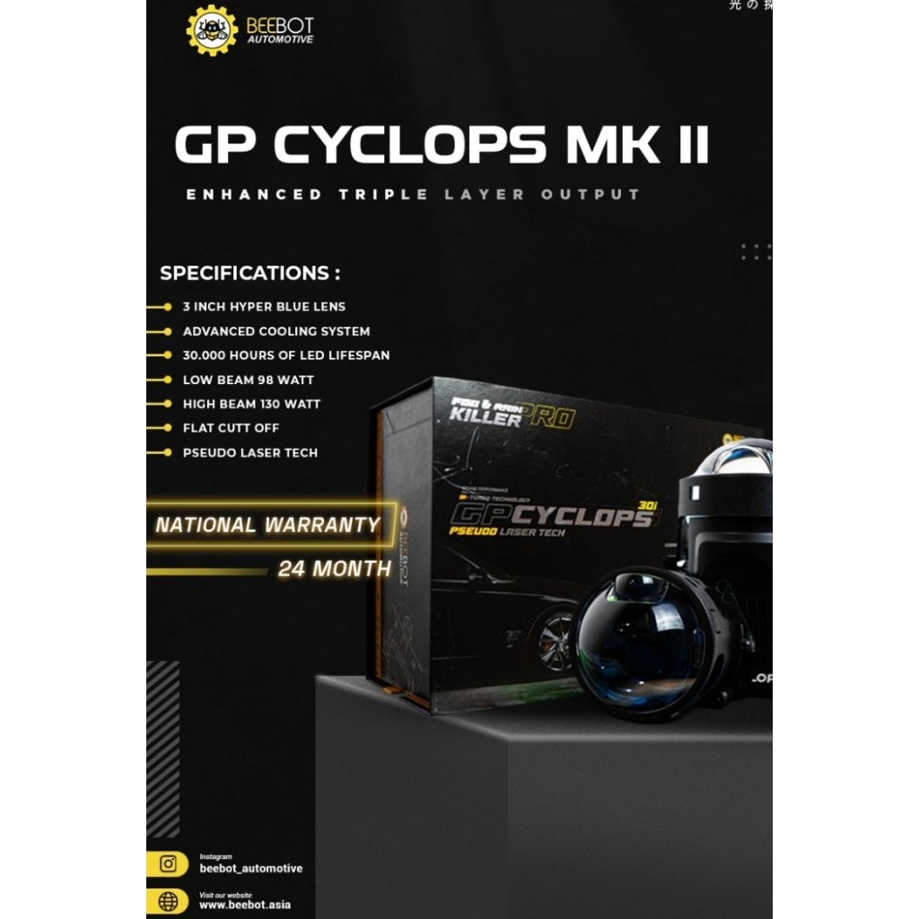 LAMPU HEADLAMP || BEEBOT GP CYCLOPS MK II || LAMPU MOBIL TERANG BERGARANSI