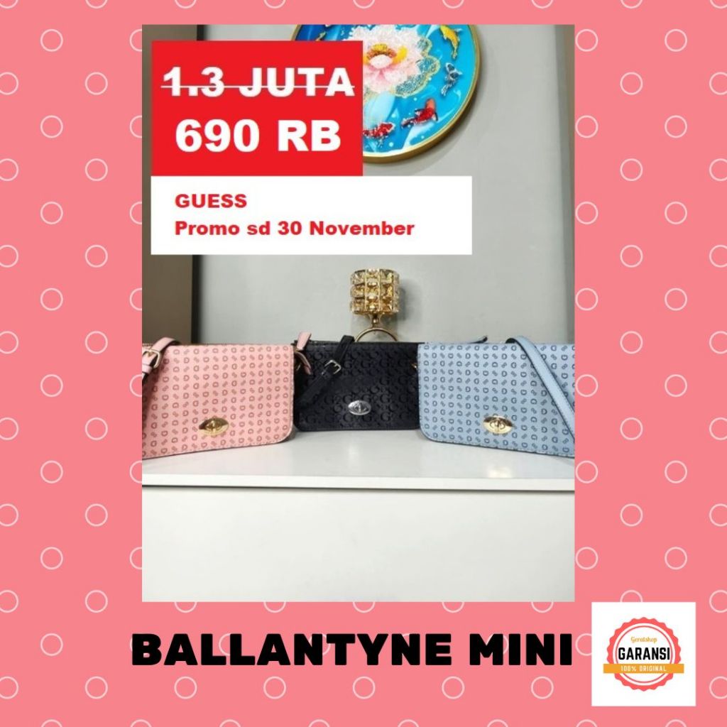 Tas Guess seri BALLANTYNE MINI FLAP sling bag 100% Original Store