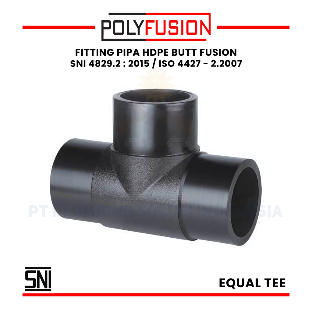 Polyfusion Fitting HDPE Buttfusion Tee / Equal Tee 2 Inch / 63 mm