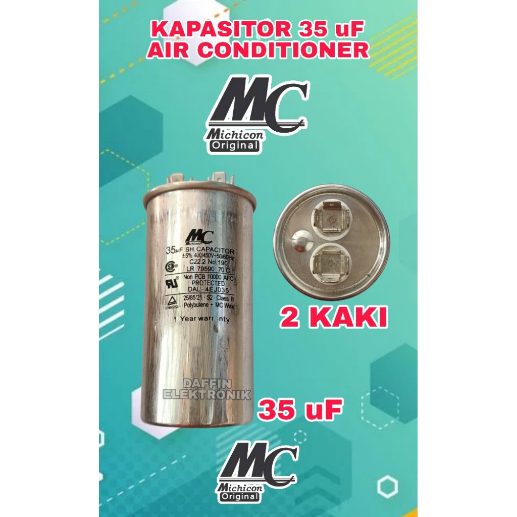Kapasitor AC 35 uF MC | Kapasitor AC 35 uF | Kapasitor AC 35 Mikro | Kapasitor Air Conditioner 35 uF