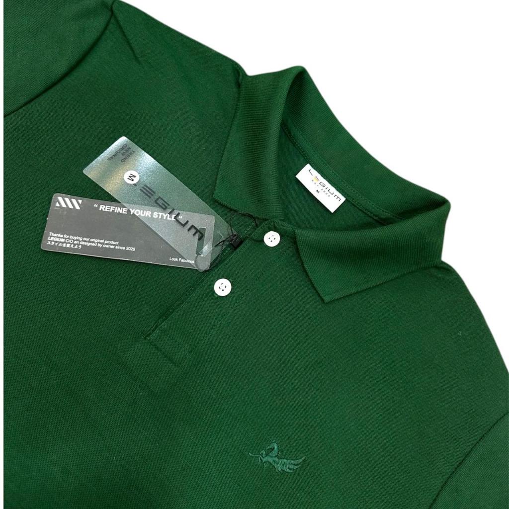 Kaos Krah Polo Shirt Pria Dewasa Adem Slim Fit Terbaru Warna Hijau Botol Nyaman