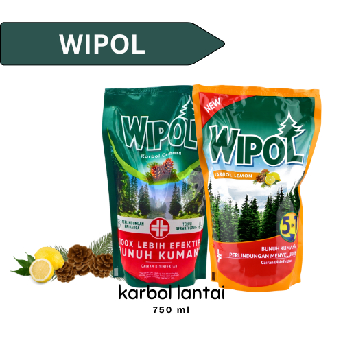 PEMBERSIH LANTAI WIPOL CAIRAN DISINFEKTAN REFILL ISI ULANG 780 ML KARBOL
