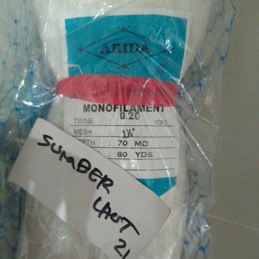 jaring ikan Arida 1½ inch 0.20 70md/80yds yoko jaring arida