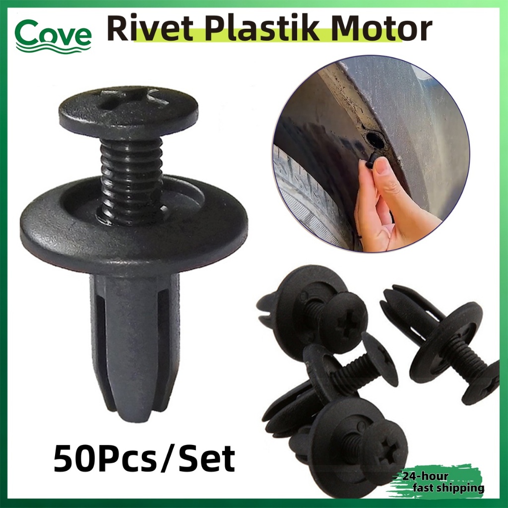 50 PCS Baut Rivet Plastik Baud Body - Klip Kancing Plastic Rivet/ Rivet Mobil Universal/ Rivet Motor