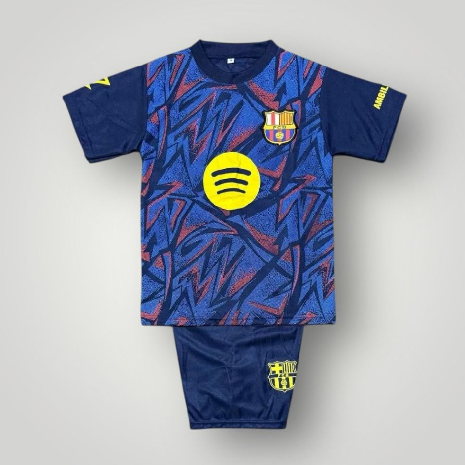 Setelan Jersey Bola Anak Barca Terbaru / Set Kaos Bola Termurah Berkualitas / Baju Futsal Anak Argen