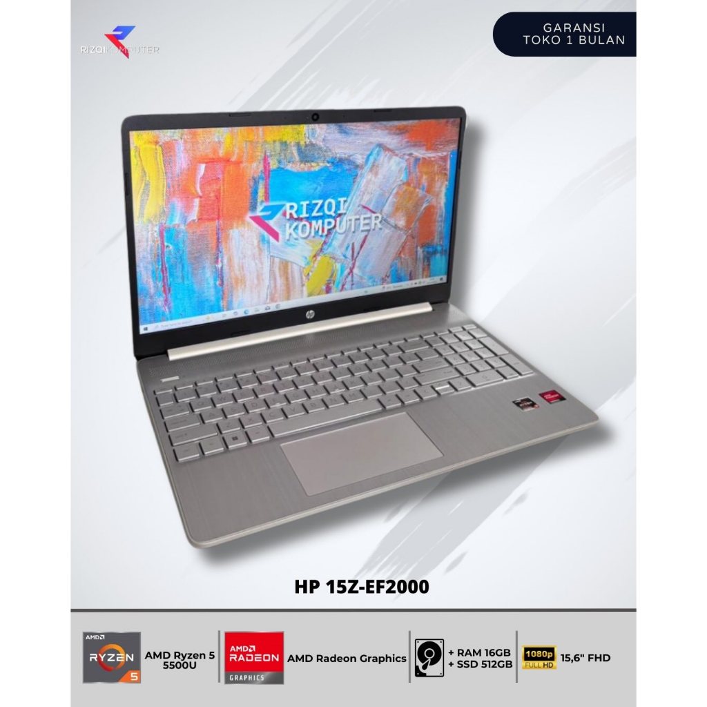 HP 15Z-EF2000 AMD Ryzen 5 5500U Ram 16GB SSD 512GB bgh