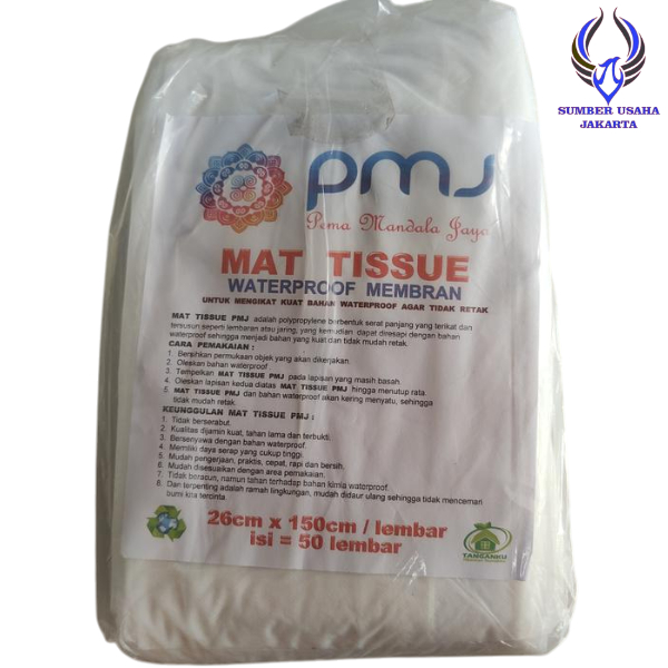 Serat Tissue Fiber Aquaproof PMJ Mat Kain Kasa Serat Tisu Pelapis Penambal Retak Anti Bocor Fibergla