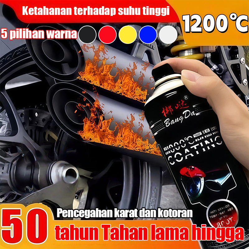Cat knalpot mesin motor pilox anti karat dan panas semprot hitam mengkilap/Merah/Kuning/Biru/perak