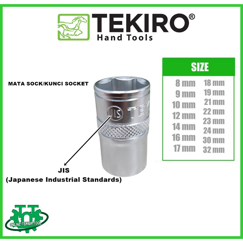 TEKIRO Mata Kunci Sok Socket 8-32mm / kunci sok tekiro kunci shock tekiro kunci sok Original