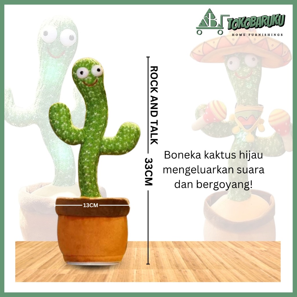 (KEYA) Boneka Kaktus Berbicara Joged Menari Dan Menyanyi