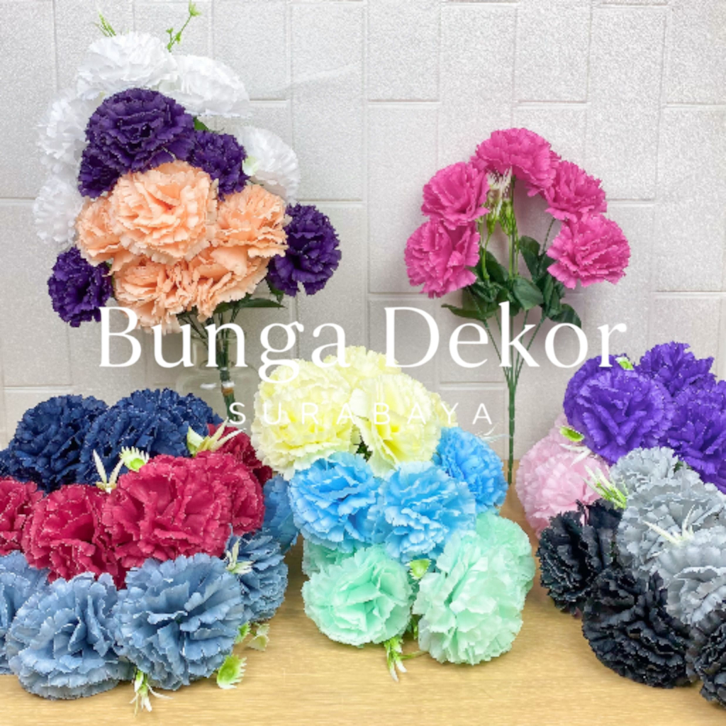 Bunga Anyelir OF Bunga Artificial/Bunga Plastik/Bunga Dekorasi/Dekorasi Pernikahan/Pernikahan
