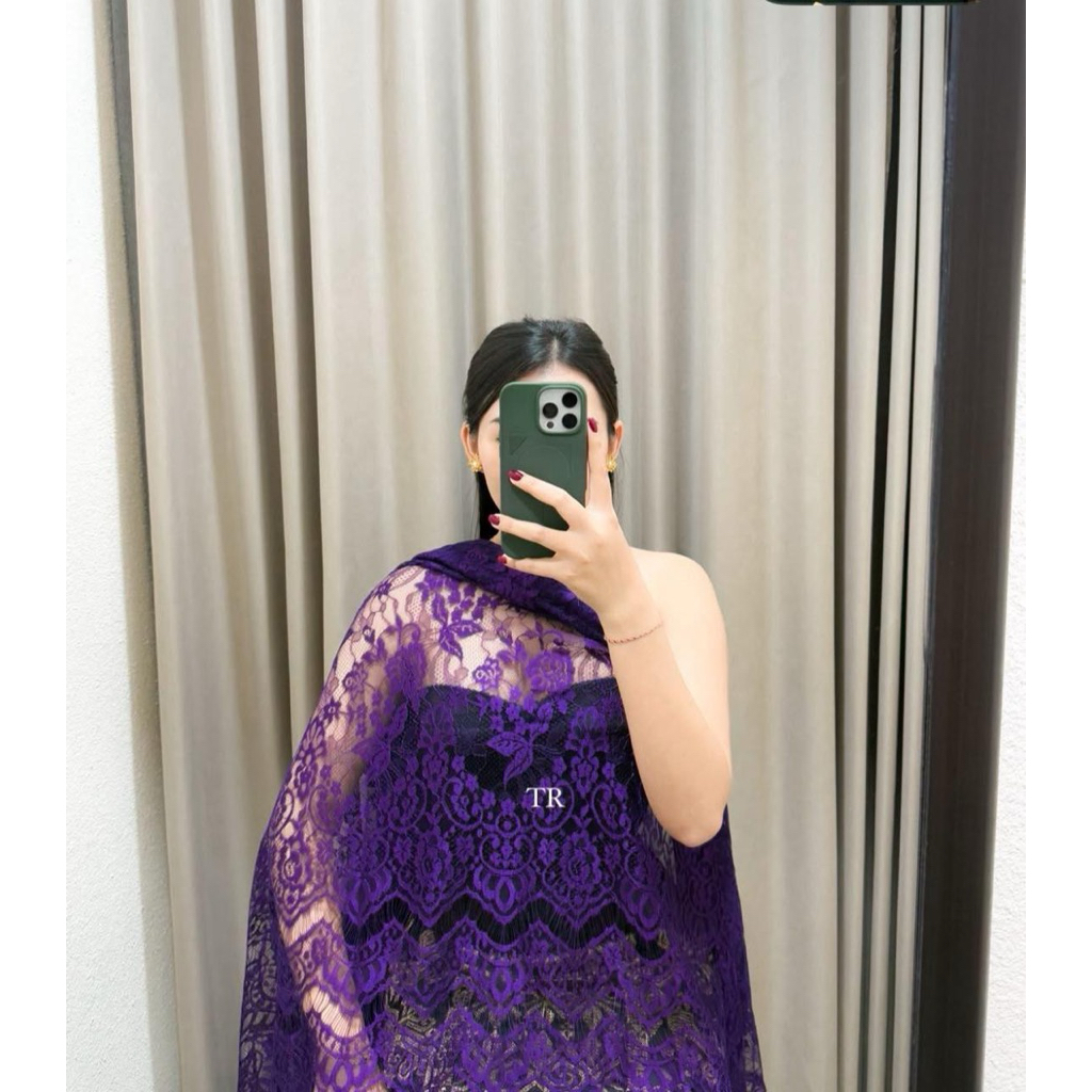 kain kebaya ungu terong 2 baju