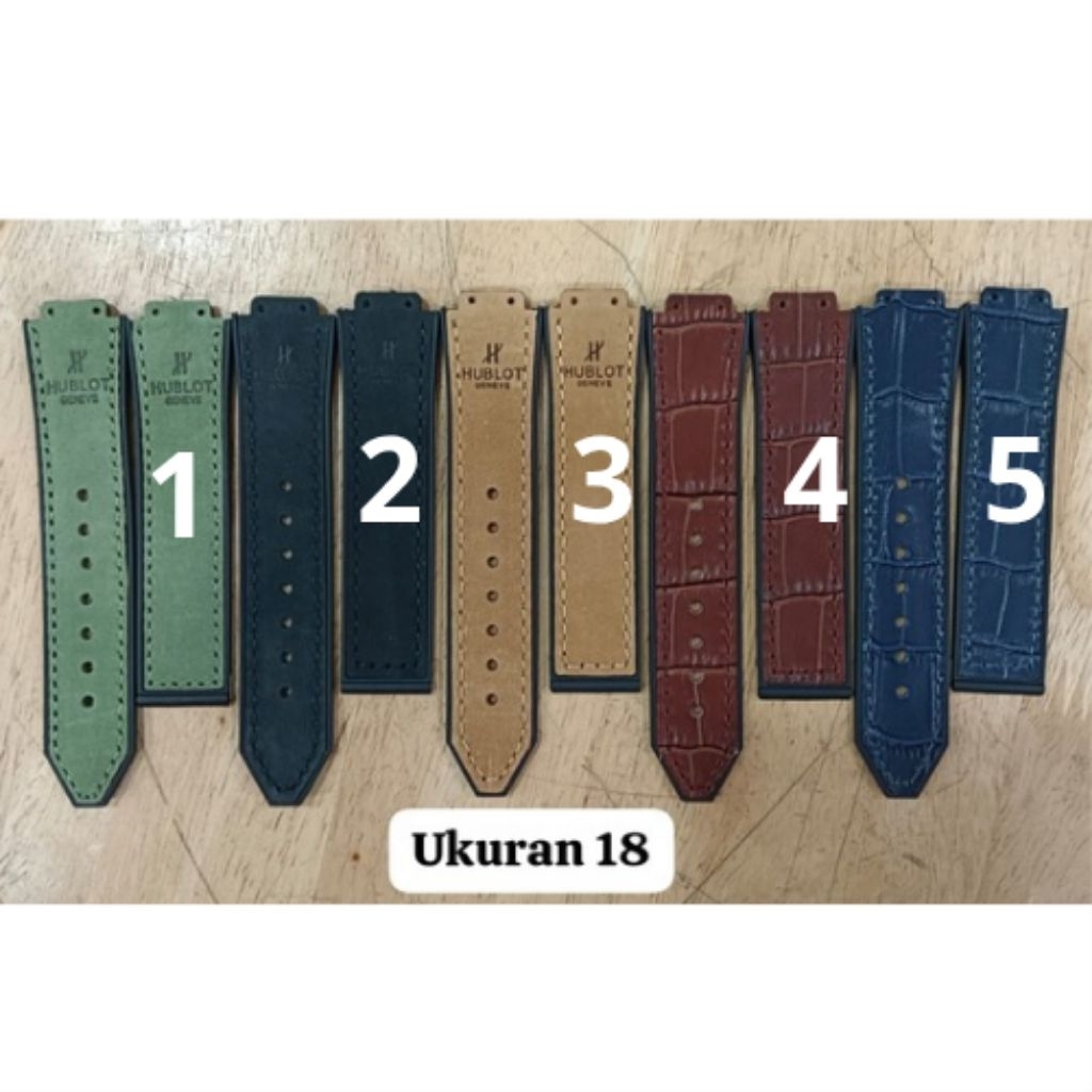 Hublot - Strap Kulit Jam Tangan Hublot  - Tali kulit Jam Tangan Hublot Bagus Ukuran 18