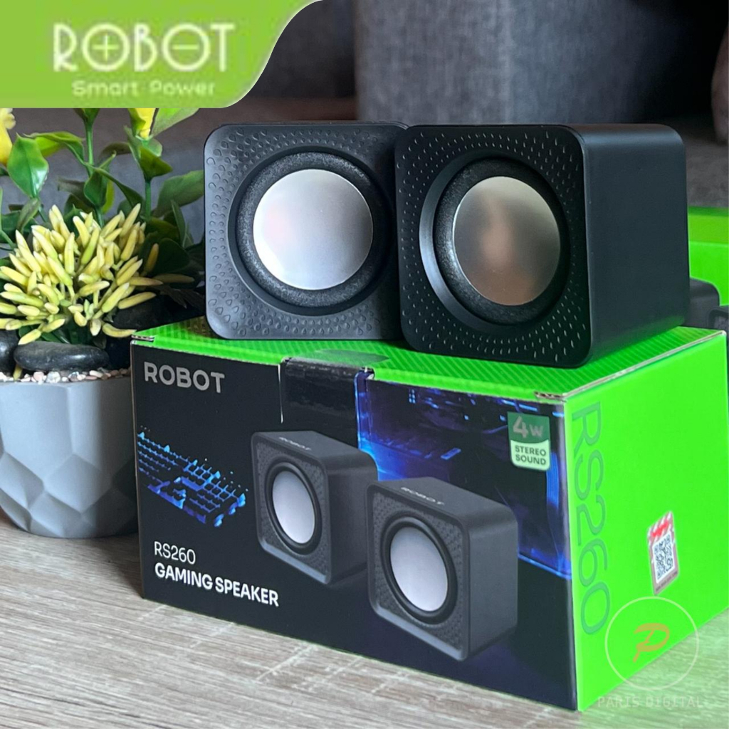 Speaker Komputer ROBOT RS260 Deep Bass 35mm Audio Usb Jack Portable Music Mini Gaming Laptop