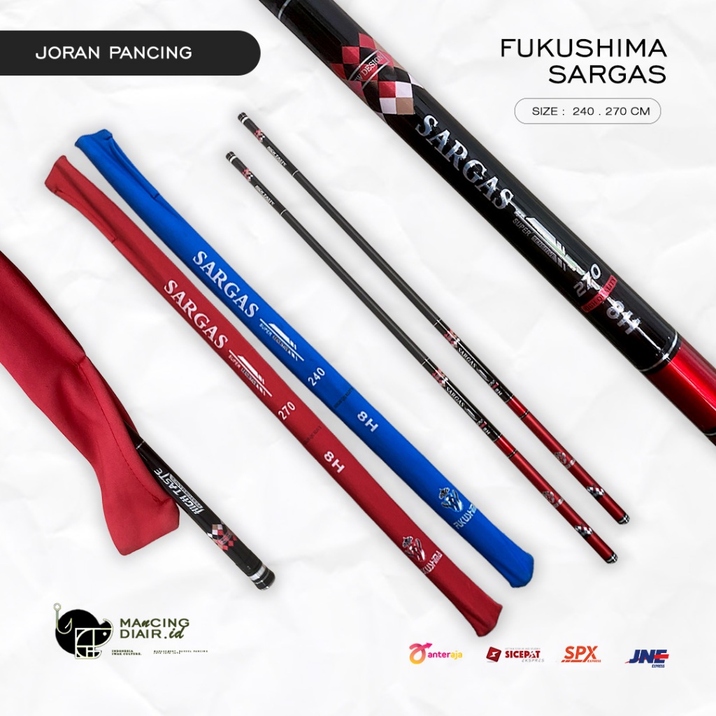 Joran Tegek Fukushima Sargas Gen 3 8H Kaku dan Ringan || 240.270