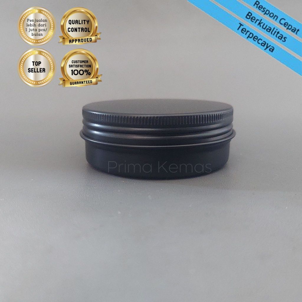 Pot Pomade - pot jar - kemasan kosmetik - Pot Jar Aluminium 60 gr Black