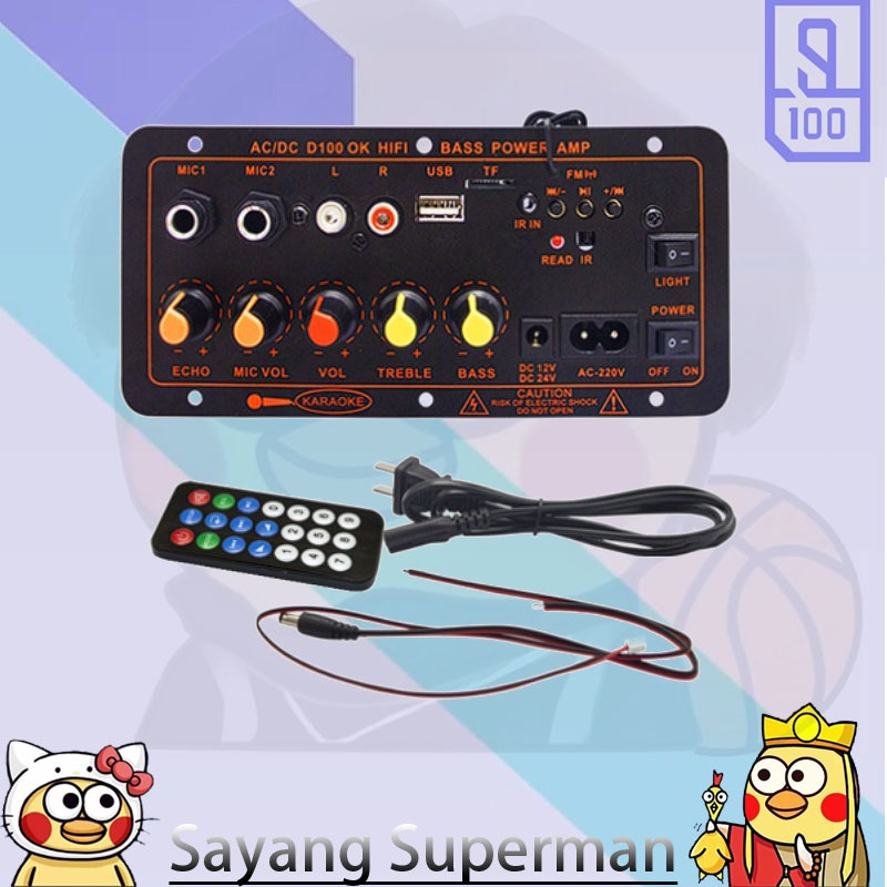 Sayang Superman-D100 PRO  Amplifier Board Bluetooth 5.0 Subwoofer DIY 300W AC 220V 12V 24V Kit Mobil