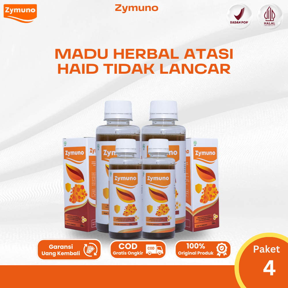 Zymuno - Madu Herbal Alami Membantu Atasi Haid TIdak Lancar Ori 4 Botol