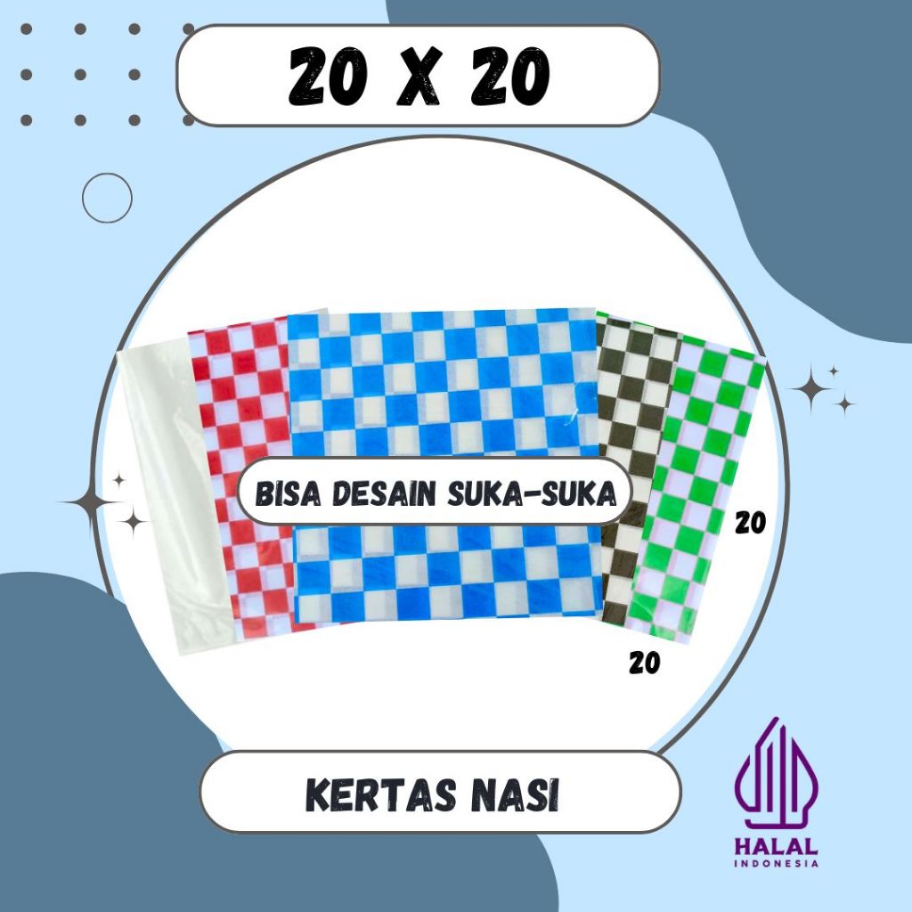 Kertas Bungkus Burger 20x20 isi 500/100 pcs Kertas Nasi food grade Kebab Laminasi