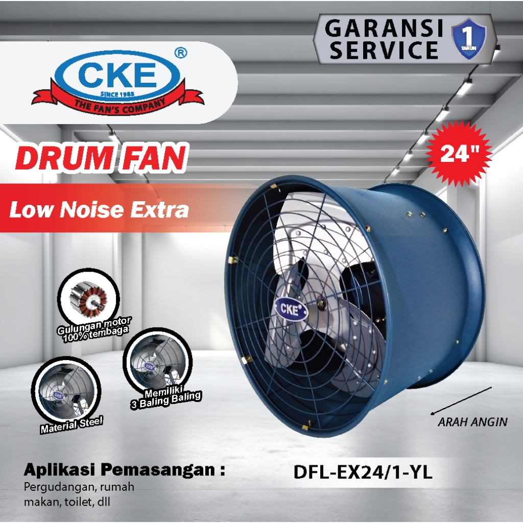 CKE Drum Fan Extra Low Noise 24 Inch Blower Tabung Blower Gedung Eksos Drum Exhaust Axial Drum Fan 2
