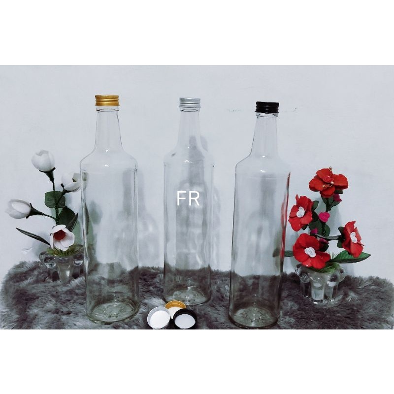 botol kaca 600ml botol bening botol kaca polos tutup alumunium