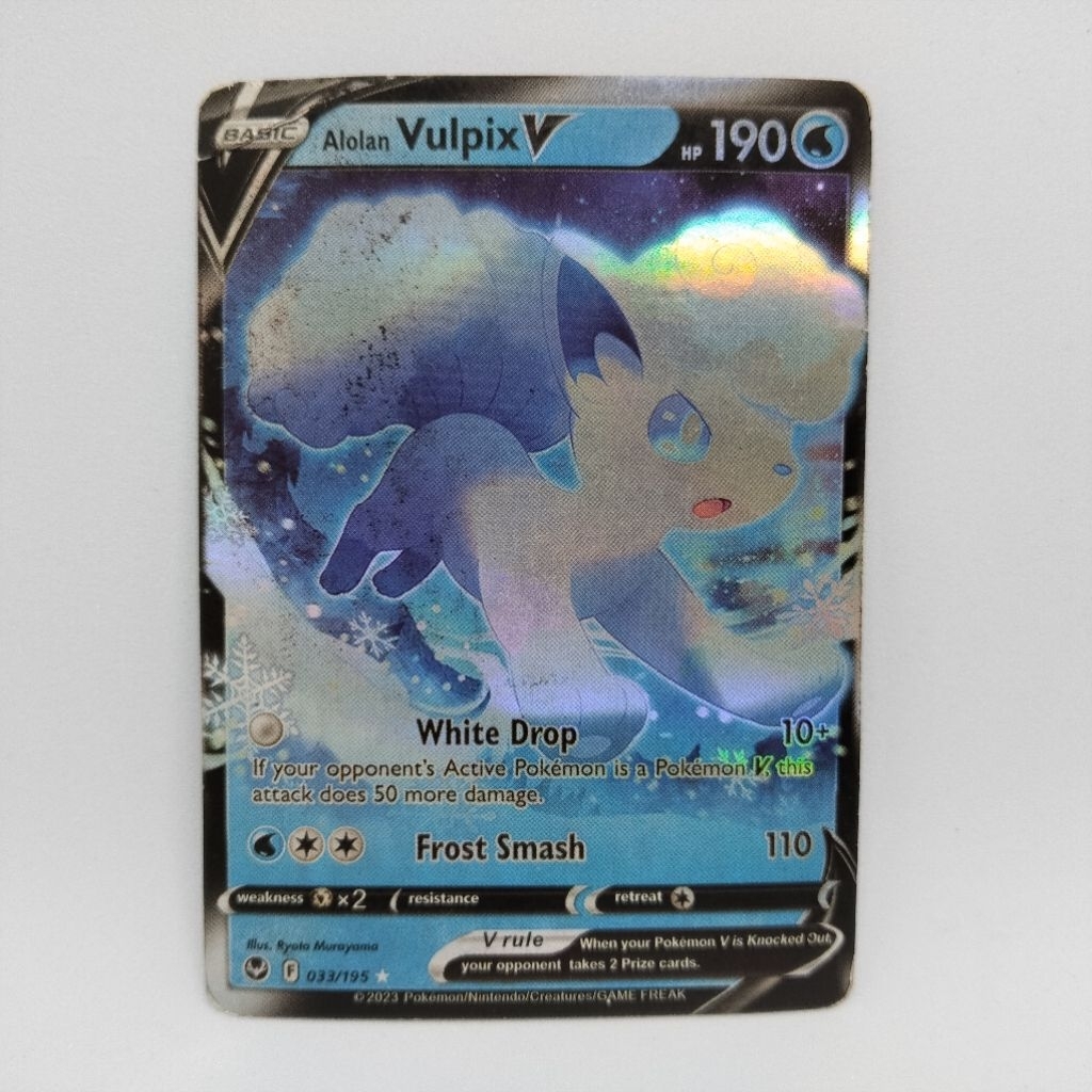 TCG Alolan Vulpix V 033/195 Foil Card Kartu Pokemon Indonesia
