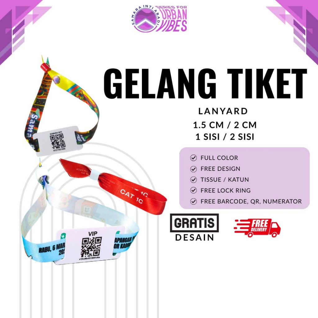 Gelang event Lanyard custom / tiket /Konser / Kpop / Event / Konser / Wahana