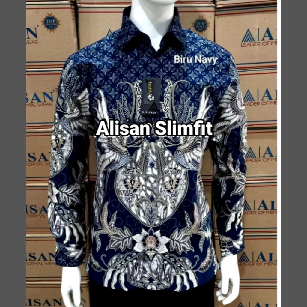 ALISAN Kemeja Batik printing slimfit Lengan panjang