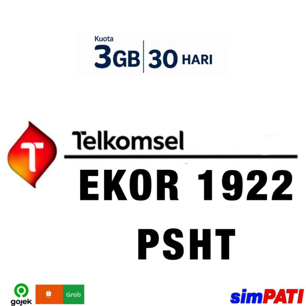 INCLUDE KOUTA 3GB - Kartu Perdana Nomor Cantik Telkomsel Simpati PENDEKAR - EKOR 1922 - PSHT - 10 DI