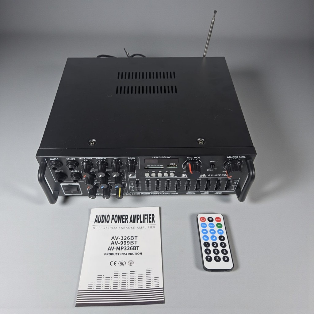 Sunbuck Bluetooth EQ Amplifier Karaoke FM 2000W - AV-MP326BT Equalizer Bass