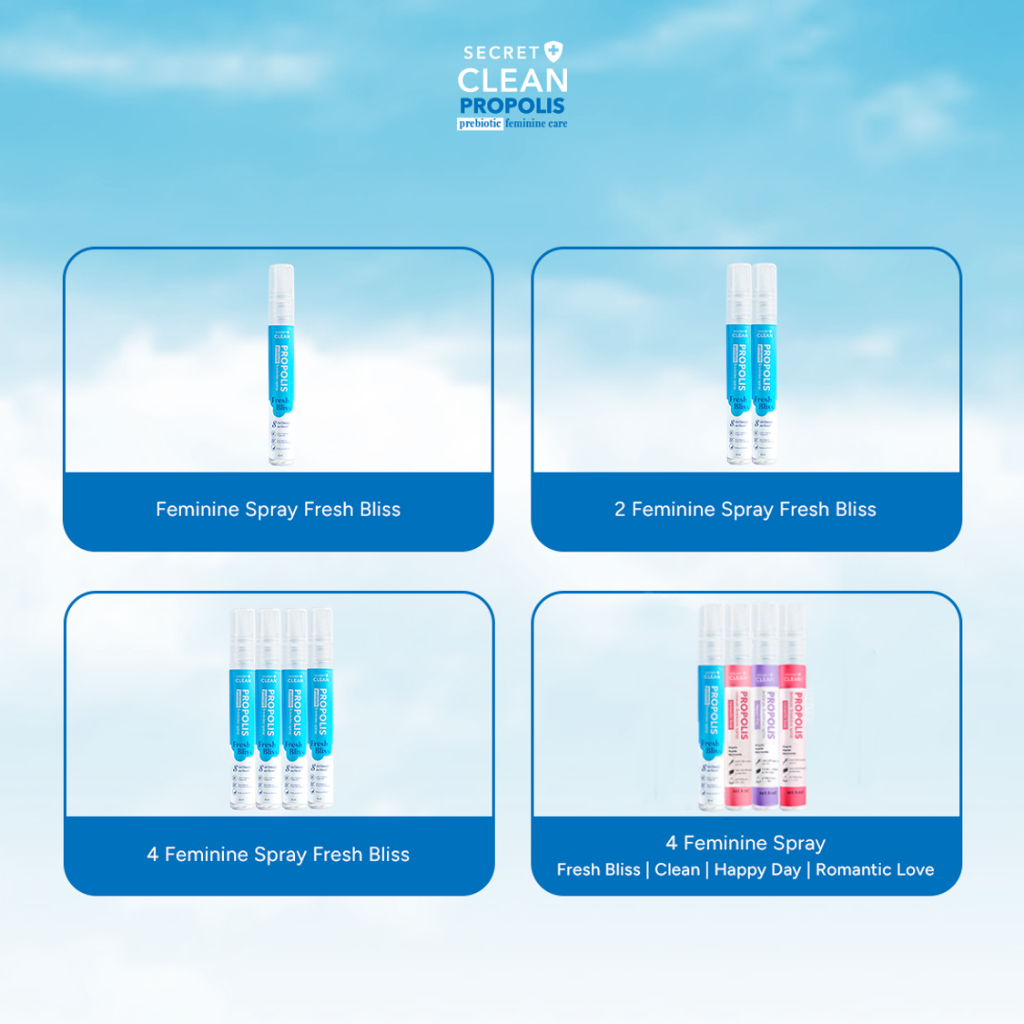 Secret Clean Propolis Prebiotic Feminine Spray Fresh Bliss 8ml - 1pc / 2pcs / 4pcs | Area Intim Kewa