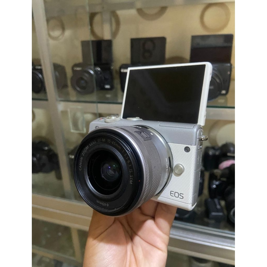 Mirrorless Canon M100 Silver White Second Bergaransi