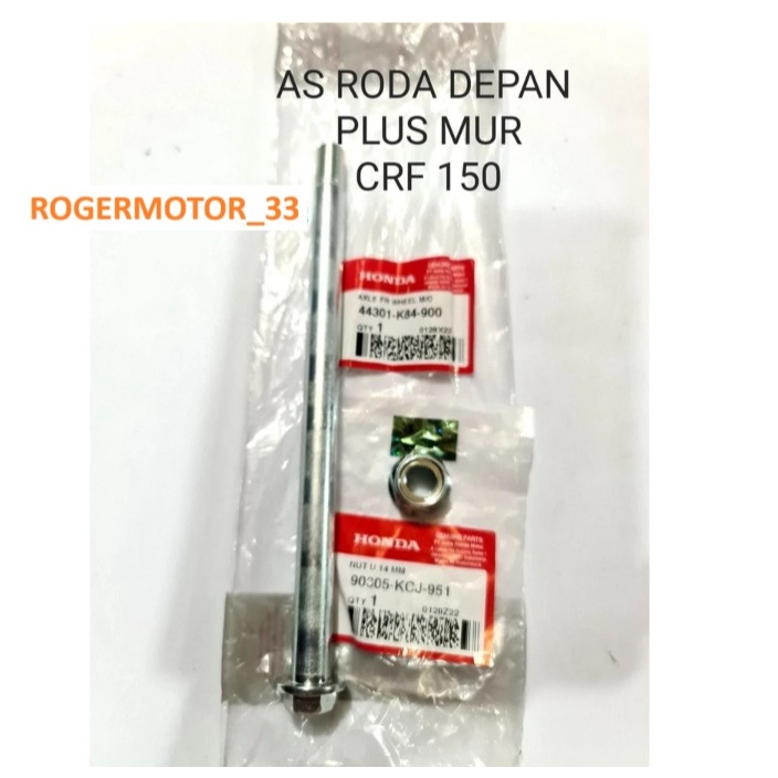 AS RODA DEPAN PLUS MUR HONDA CRF 150 ORIGINAL SET SEPASANG PLUS MUR 44301-K84-900/90305-KCJ-951