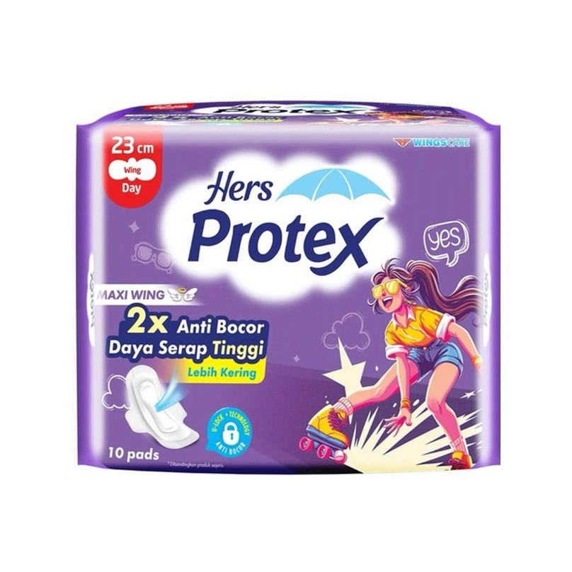 PROMOOO 3PCS Hers Protex Maxi Wing 23cm 10 pads/ Pembalut Wanita Hers Protex Wings