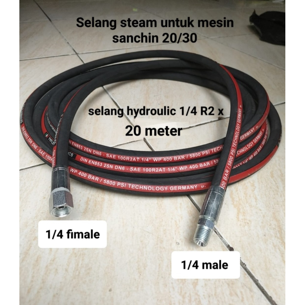 selang steam untuk mesin Sanchin 20/30 panjang 20 meter