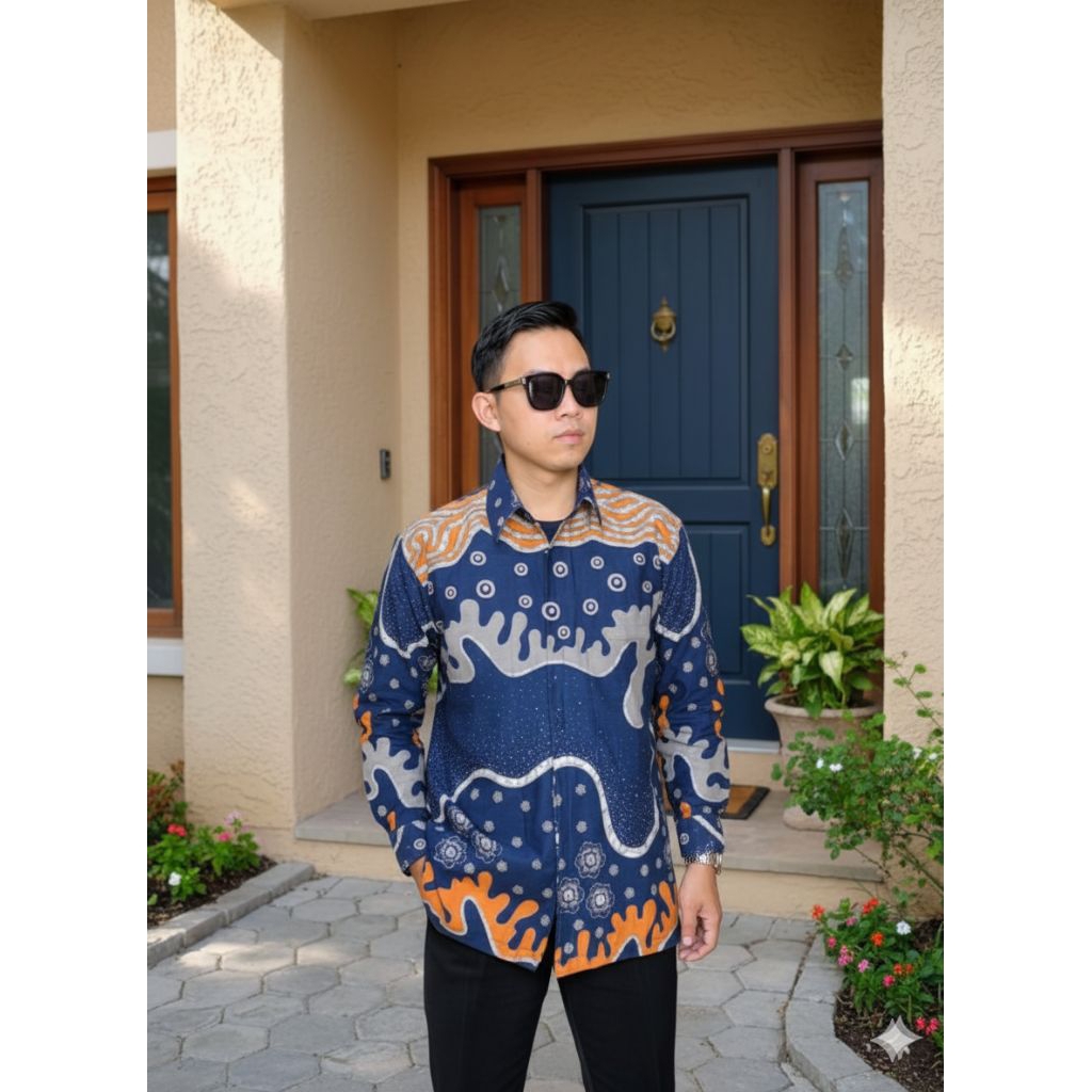 KEMEJA BATIK PRIA LENGAN PENDEK FULL FURING