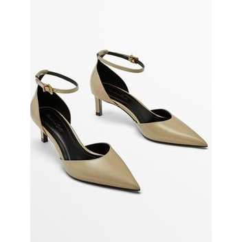 Massimo Dutti Women's Pointed-toe Heels Shoes in Khaki -