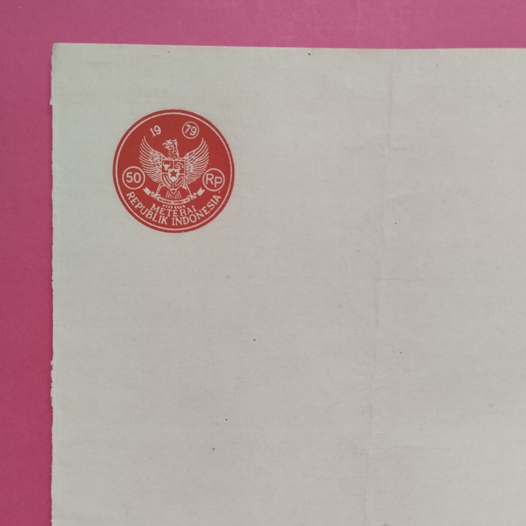Kertas Segel Rp 50 Tahun 1979 Dobel