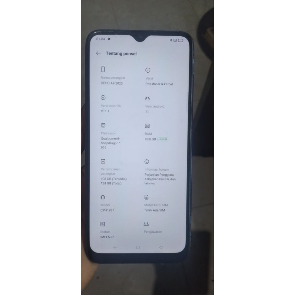 oppo a9 2020 minus sinyal