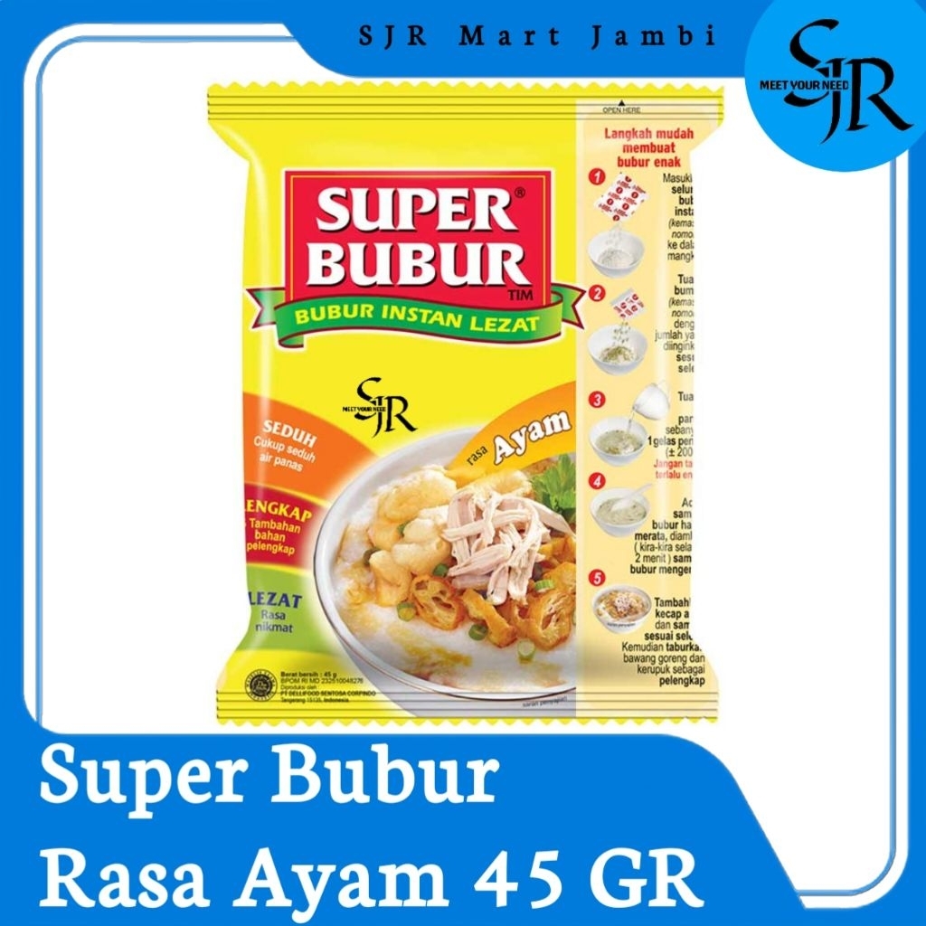 [Bubur Instan] Super Bubur Instan Rasa Ayam | Kemasan 45gr