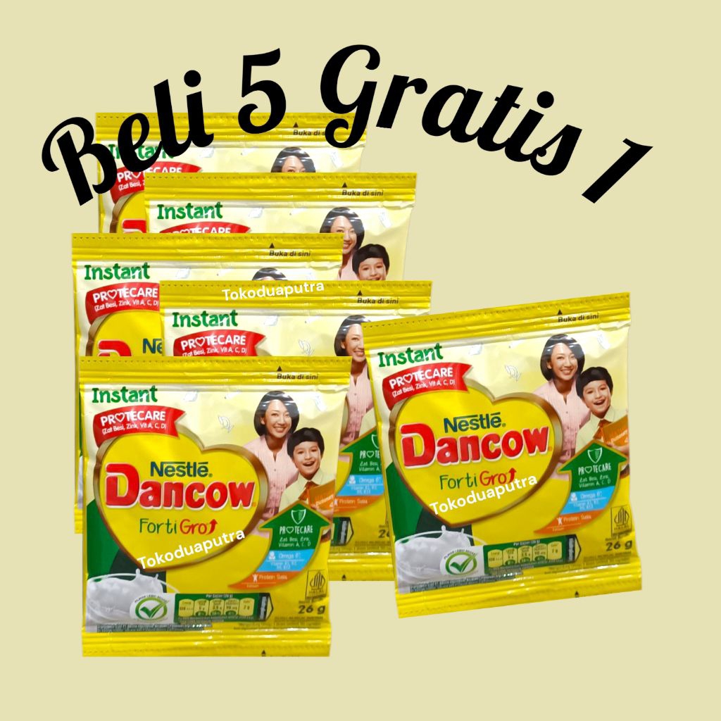 Dancow Susu Bubuk Sachet 26 Gr X 5 Sachet + 1 / susu Bubuk dancow / Dancow Sachet 26 gr / Susu bubuk