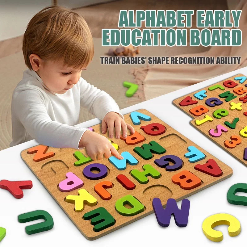Puzzle Kayu Huruf Alfabet Edukasi Anak Lengkap A–Z / Mainan Montessori Puzzle Kayu Huruf