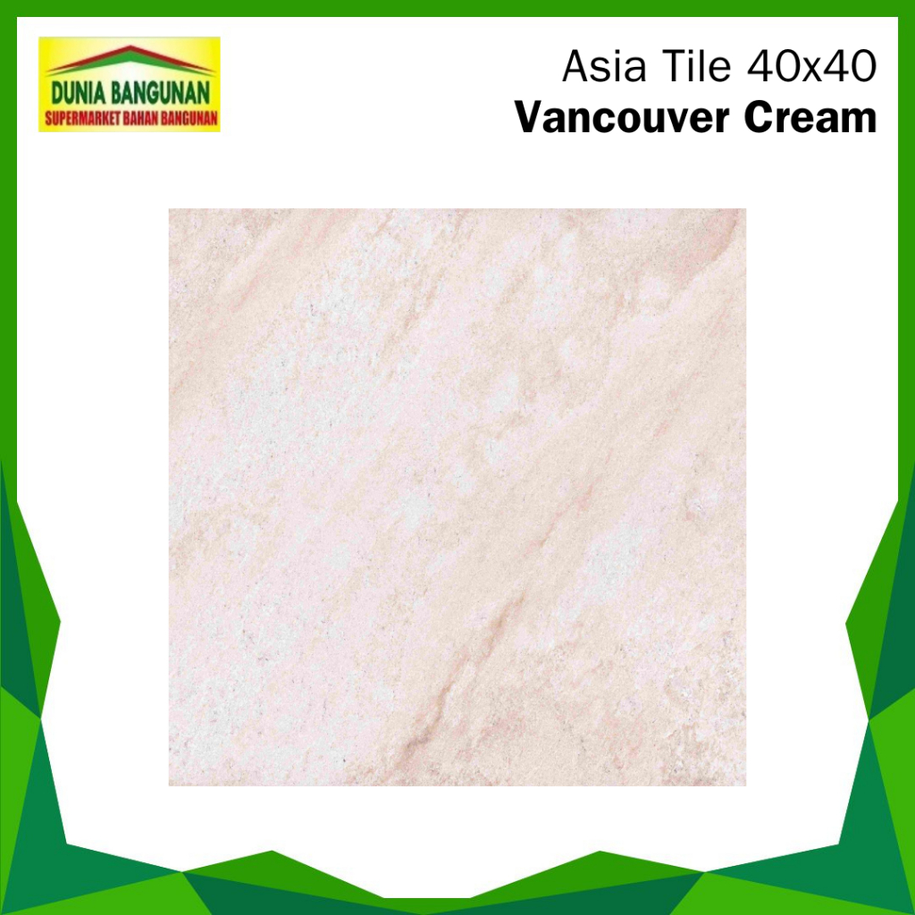 Keramik 40x40 Lantai Asia Tile Vancouver Cream Keramik Lantai Marble Cream