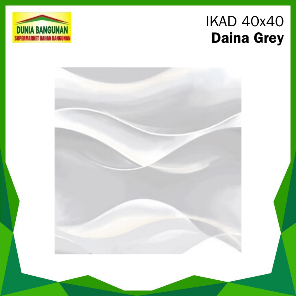 Keramik 40x40 Lantai IKAD Daina Grey Keramik Glosy Corak Abu