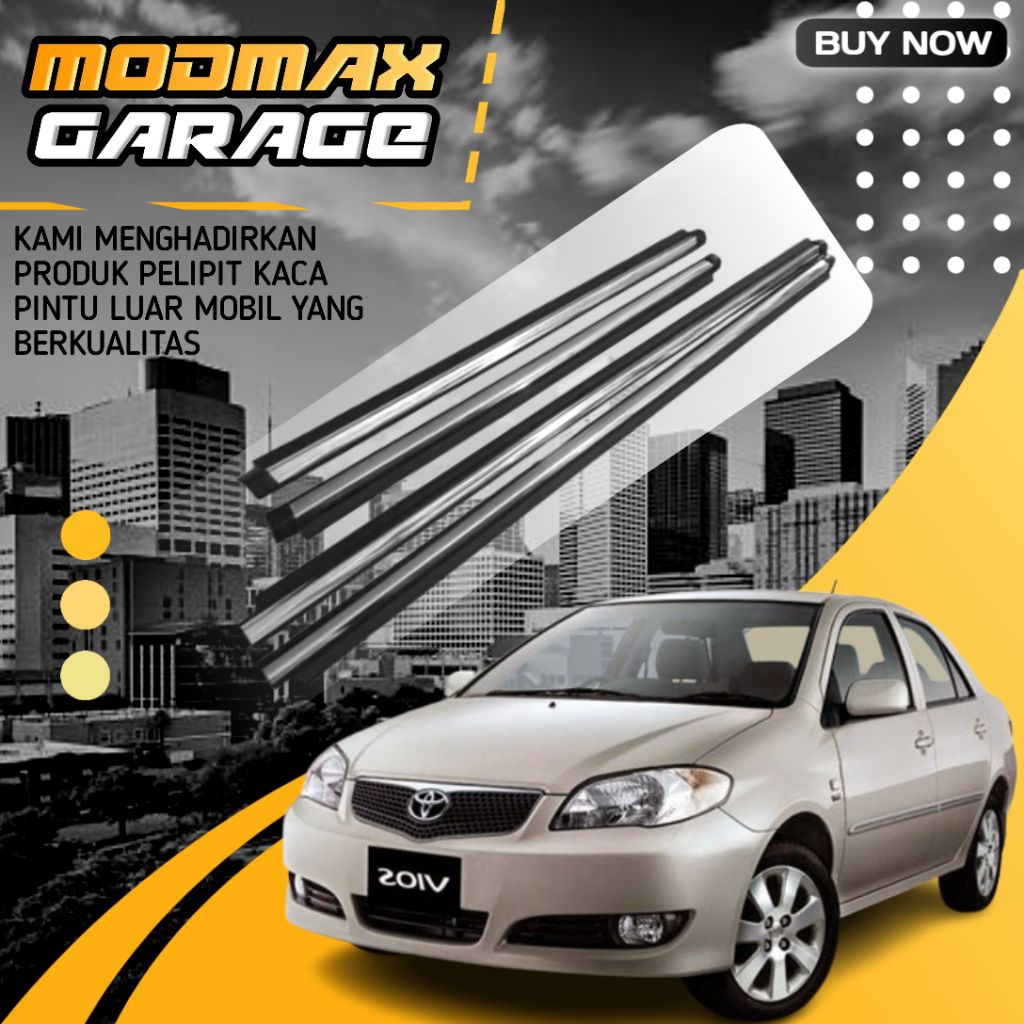 KARET PELIPIT KACA PINTU LUAR VIOS GEN 1 CHROME
