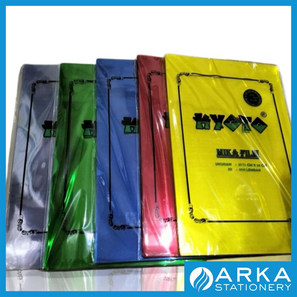 KYOTO PLASTIK MIKA FILM F4 TEBAL 0,1 100 LEMBAR JILID BENING MERAH KUNING BIRU