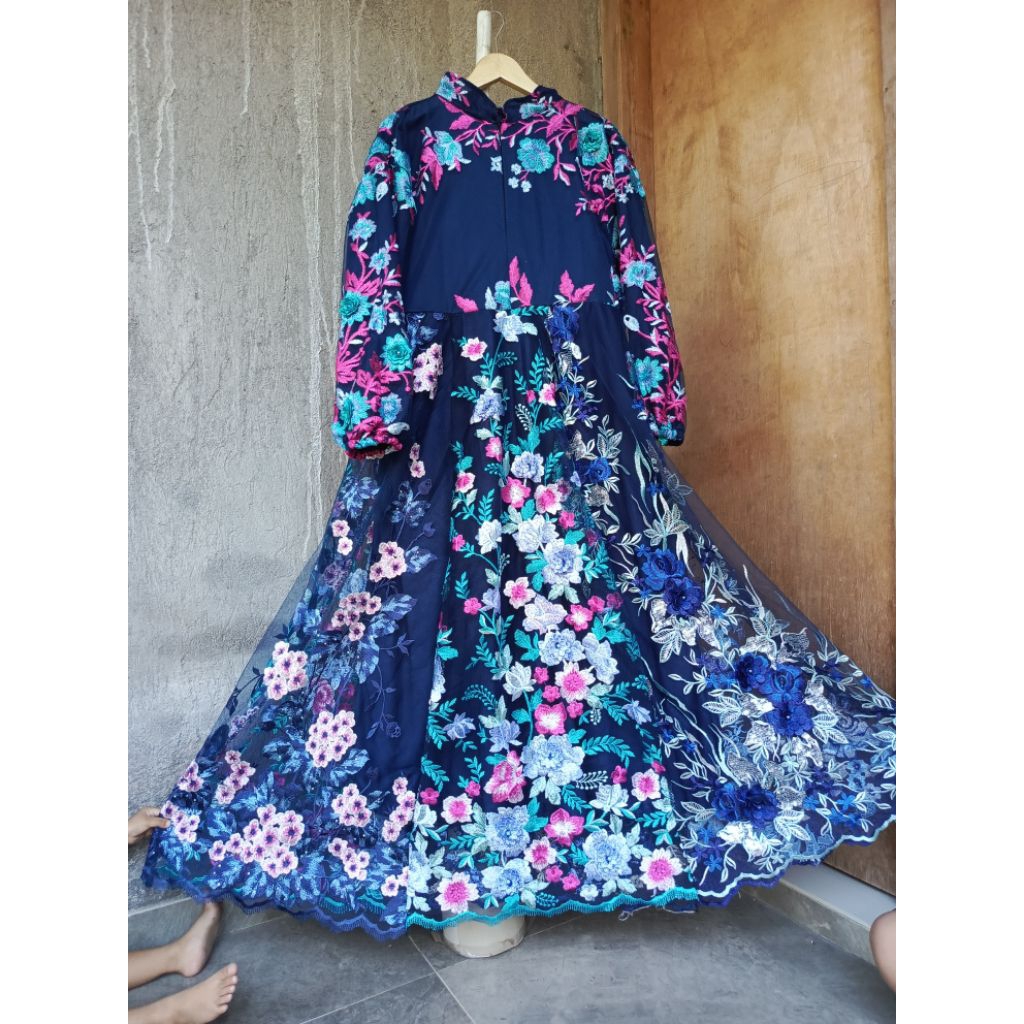 Gamis brukat navy. GAMIS BRUKAT DEWASA NAVY . EDISI NAVY